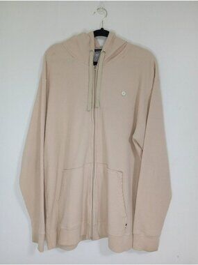 Southpole Beige Waffle Knit Full Zip Hoodie With Drawstring Size L